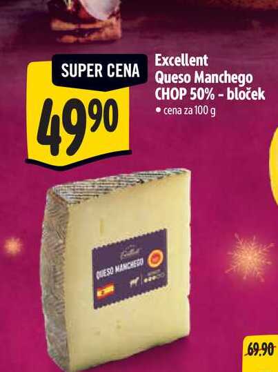 Excellent Queso Manchego CHOP 50%-bloček  100 g