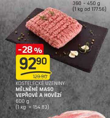 MĚLNĚNÉ MASO VEPŘOVÉ A HOVĚZÍ 600 g