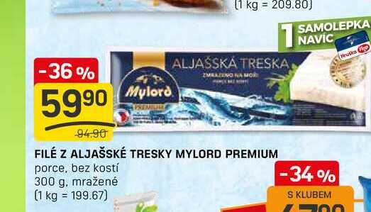 FILÉ Z ALJAŠSKÉ TRESKY MYLORD PREMIUM porce, bez kostí 300g