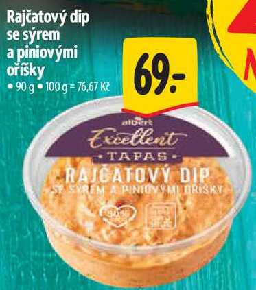 Rajčatový dip se sýrem a piniovými oříšky, 90 g