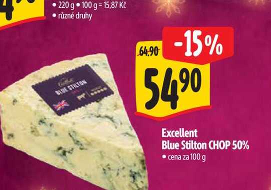 Excellent Blue Stilton CHOP 50%  100 g