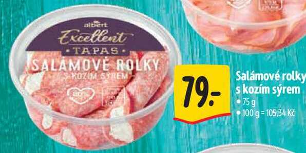 Salámové rolky s kozím sýrem, 75 g