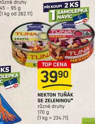 NEKTON TUŇÁK SE ZELENINOU různé druhy 170 g
