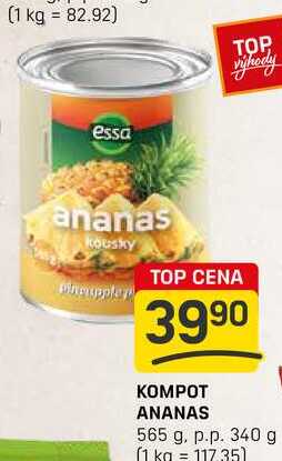 KOMPOT ANANAS 565 g. p.p. 340 g