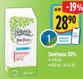 Smetana 30%, 200 ml