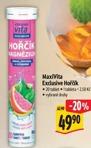 MaxiVita Exclusive Hořčík, 20 tablet