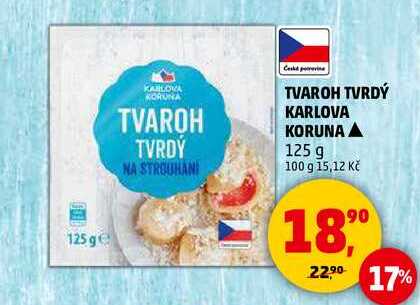 TVAROH TVRDÝ KARLOVA KORUNA, 125 g