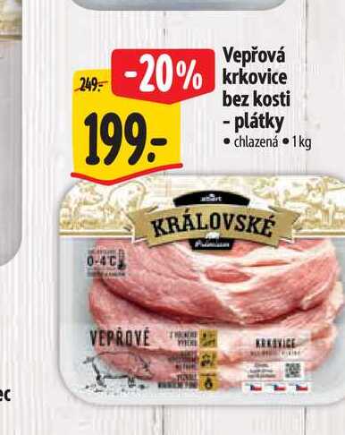 Vepřová krkovice bez kosti - plátky  1 kg