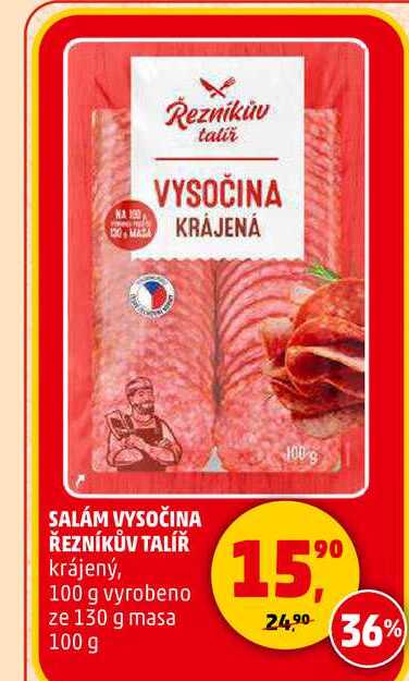SALÁM VYSOČINA ŘEZNÍKŮV TALÍŘ, 100 g