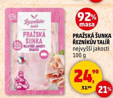 PRAŽSKÁ ŠUNKA ŘEZNÍKŮV TALÍŘ, 100 g