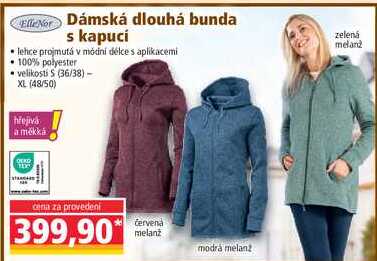 Dámská dlouhá bunda s kapucí