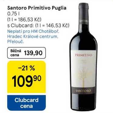 Santoro Primitivo Puglia, 0.75 l