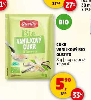 CUKR VANILKOVÝ BIO GUSTITO, 8 g 