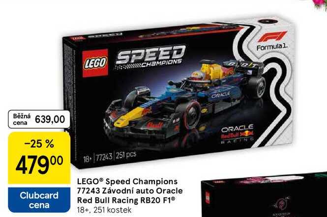 LEGO® Speed Champions 77243 Závodní auto Oracle Red Bull Racing RB20 F1® 18+, 251 kostek