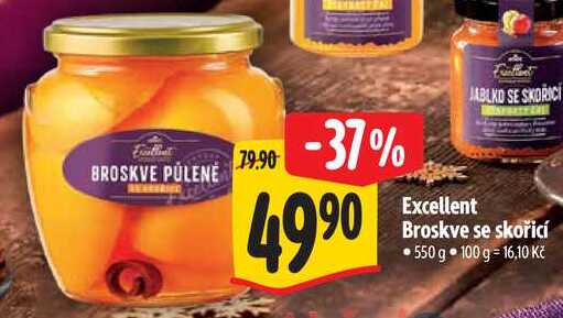 Excellent Broskve se skořicí, 550 g