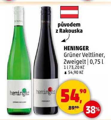 HENINGER Grüner Veltliner, Zweigelt, 0,75 l