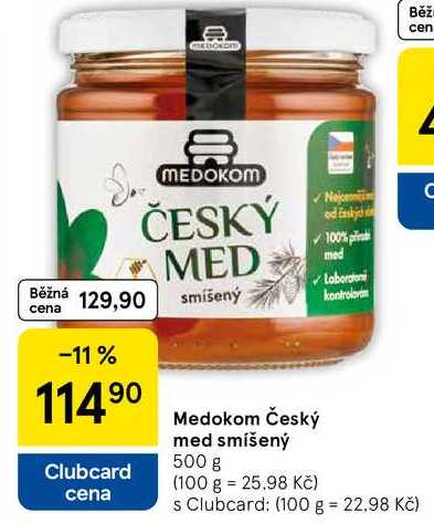 Medokom Český med smíšený, 500 g 