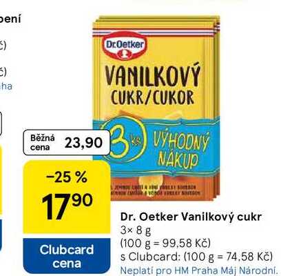 Dr. Oetker Vanilkový cukr, 3x 8 g