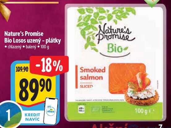Nature's Promise Bio Losos uzený - plátky, 100 g