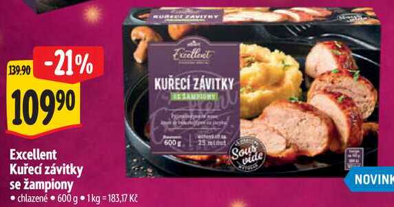 Excellent Kuřecí závitky se žampiony, 600 g