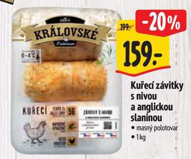 Kuřecí závitky s nivou a anglickou slaninou, 1 kg