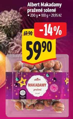 Albert Makadamy pražené solené, 200 g