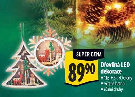 Dřevěná LED dekorace