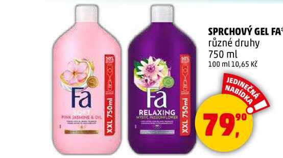 SPRCHOVÝ GEL FA, 750 ml