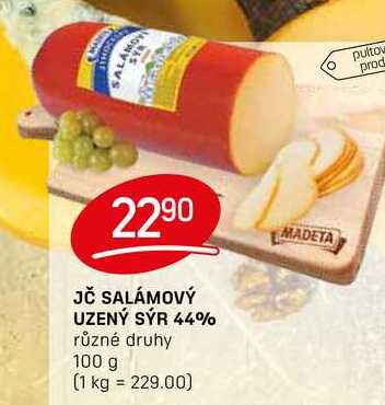 JČ SALÁMOVÝ UZENÝ SÝR 44% různé druhy 100 g