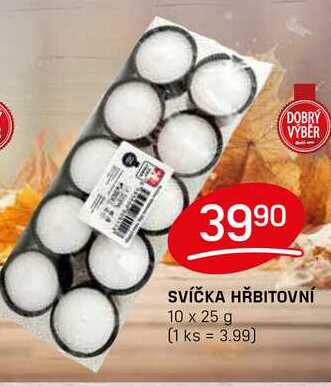 SVÍČKA HŘBITOVNÍ 10 x 25 g 