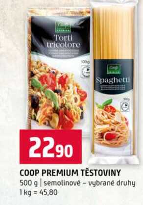 COOP PREMIUM TĚSTOVINY 500 g