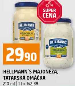 HELLMANN'S MAJONÉZA, TATARSKÁ OMÁČKA 210 ml