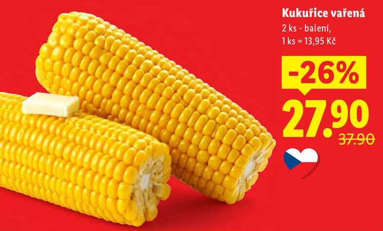 Kukuřice vařená, 2 ks