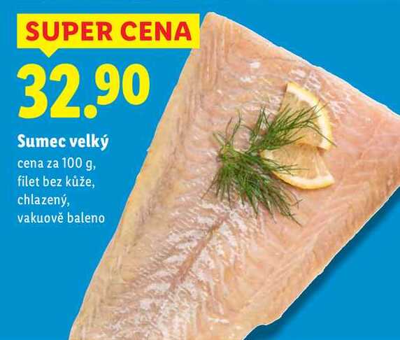 Sumec velký, cena za 100 g