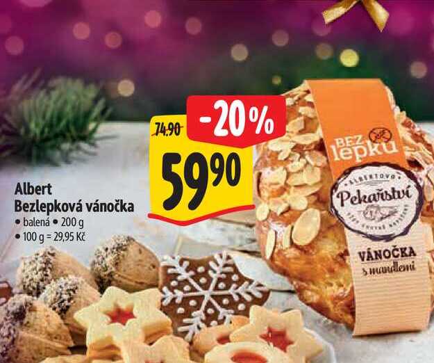 Albert Bezlepková vánočka balená 200 g
