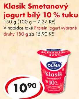 Klasik Smetanový jogurt bílý 10% tuku, 150 g