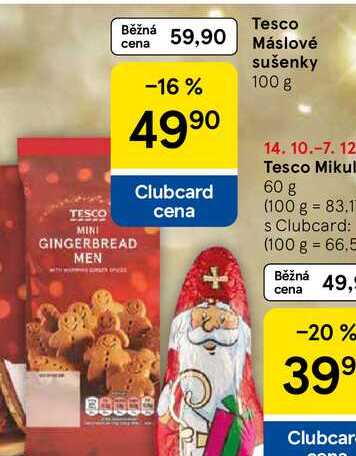 Tesco Máslové sušenky, 100 g