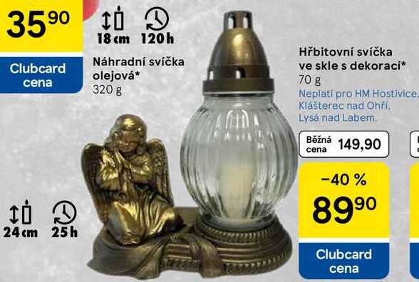 Hřbitovní svíčka ve skle s dekorací, 70 g