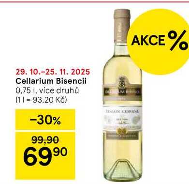 Cellarium Bisencii, 0,75 l, více druhů