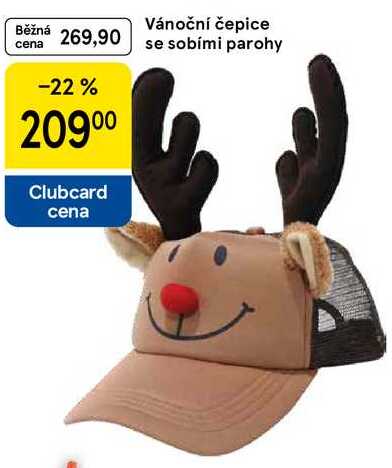 Vánoční čepice se sobími parohy