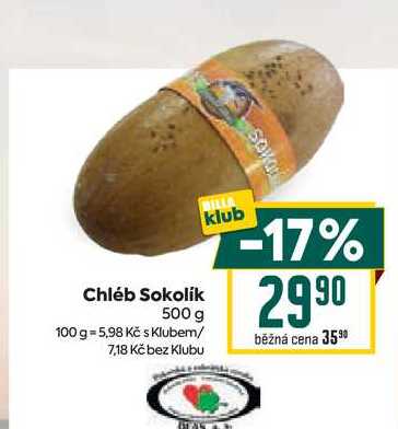 Chléb Sokolík 500 g 