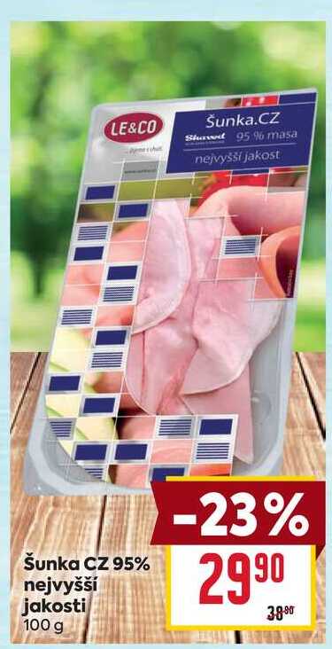 Šunka CZ 95% nejvyšší jakosti 100 g