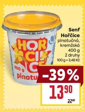 Senf Hořčice plnotučná, kremžská 400 g 