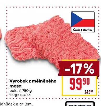 Výrobek z mělněného masa baleni, 750 g 