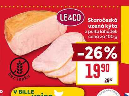 Staročeská uzená kýta z pultu lahůdek cena za 100 g