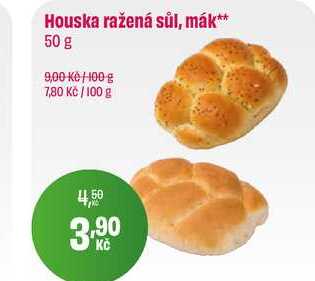 Houska ražená sůl, mák 50 g