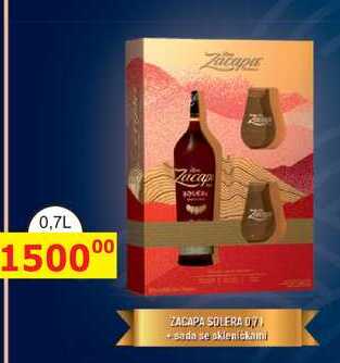 ZACAPA SOLERA 0,7L sada se skleničkami 