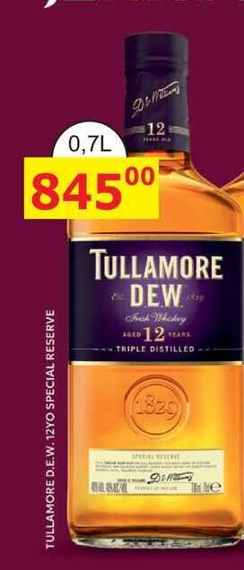 TULLAMORE DEW Irish Whiskey AGED 12 YEARS TRIPLE DISTILLED 0,7l