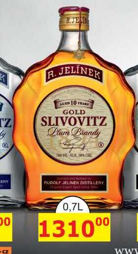 R. JELÍNEK GOLD SLIVOVITZ Plum Brandy 700 ML