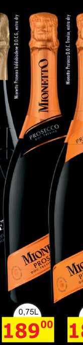 Mionetto Proseco Valdobiadene D.O.C.G., extra dry 0,75l